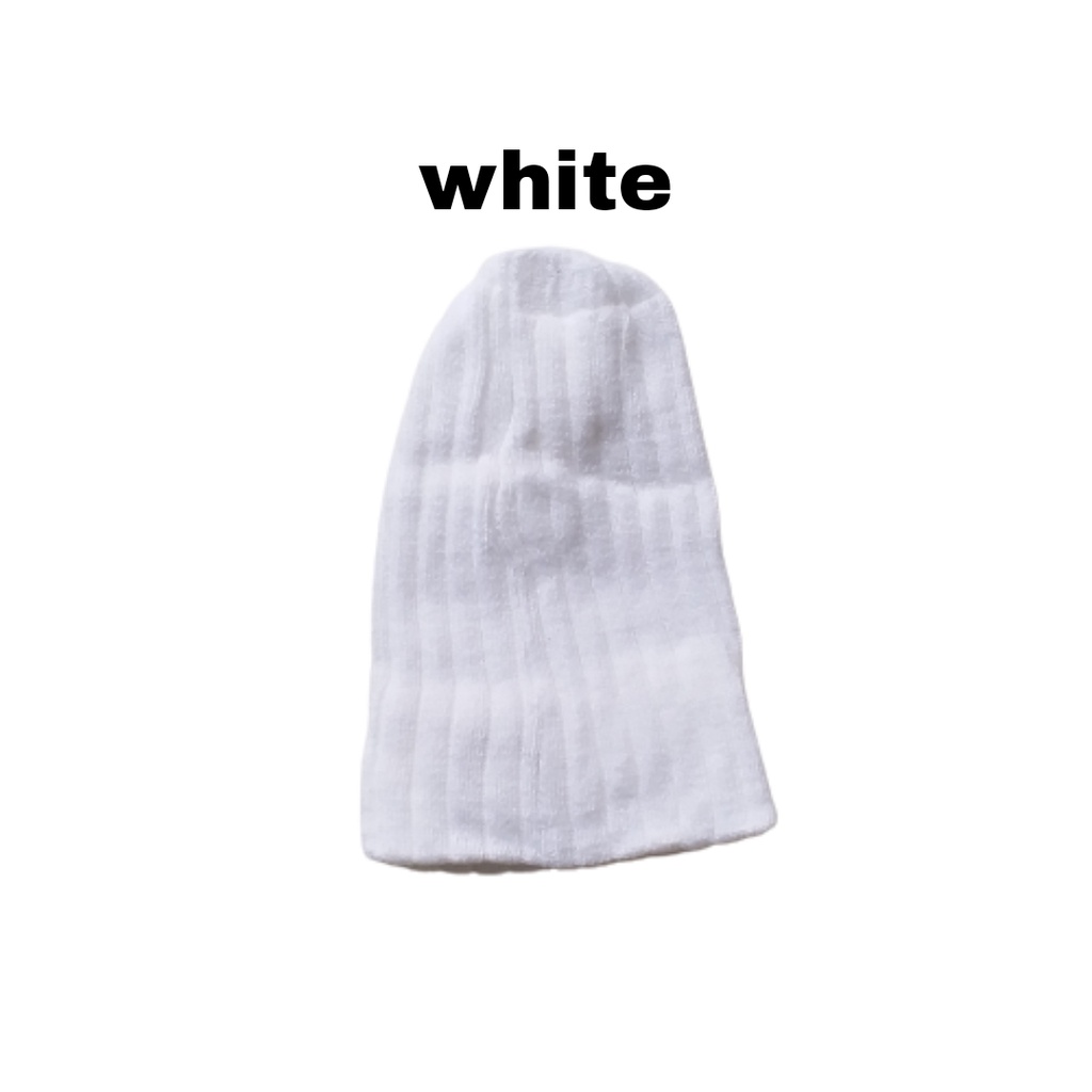 ho KUPLUK SIMPLE PLAIN (A) Topi Anak Lucu Model Kupluk Usia 0 Sampai 3 Tahun Kualitas Terbaik-WHITE