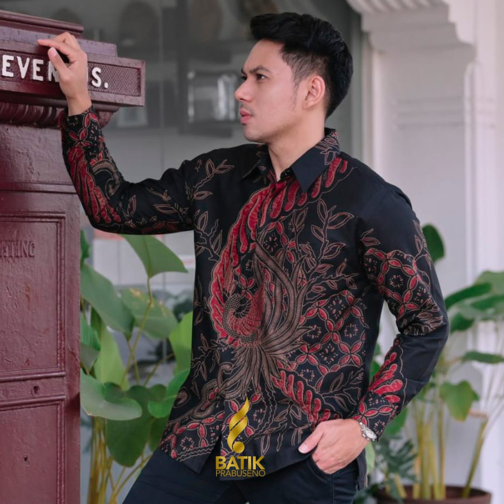 PURBO MERONA KEMEJA BATIK PRIA LENGAN KAIN ATASAN COUPLE BAJU COWO COWOK BIG JUMBO MODERN PREMIUM RE