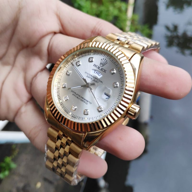 JAM MEWAH JAM SUPER ROLEX TANGGAL HARI JAM STAINLISS WARNA KEREN PILIHAN