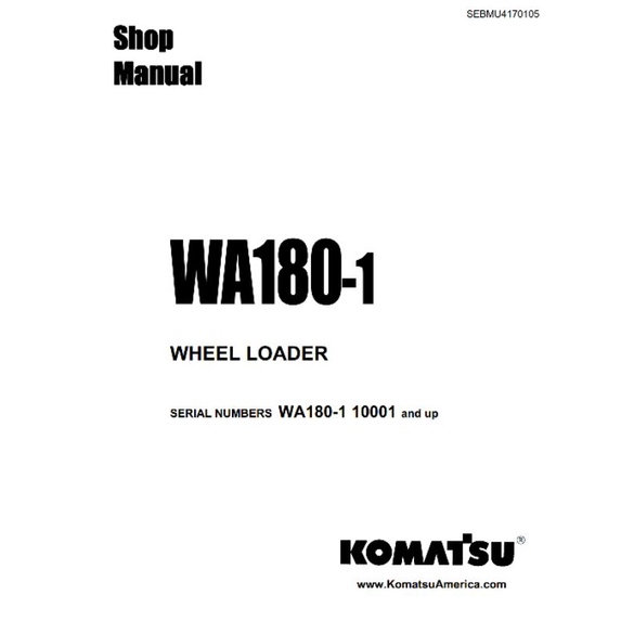 

shop manual wheel loader WA180-1