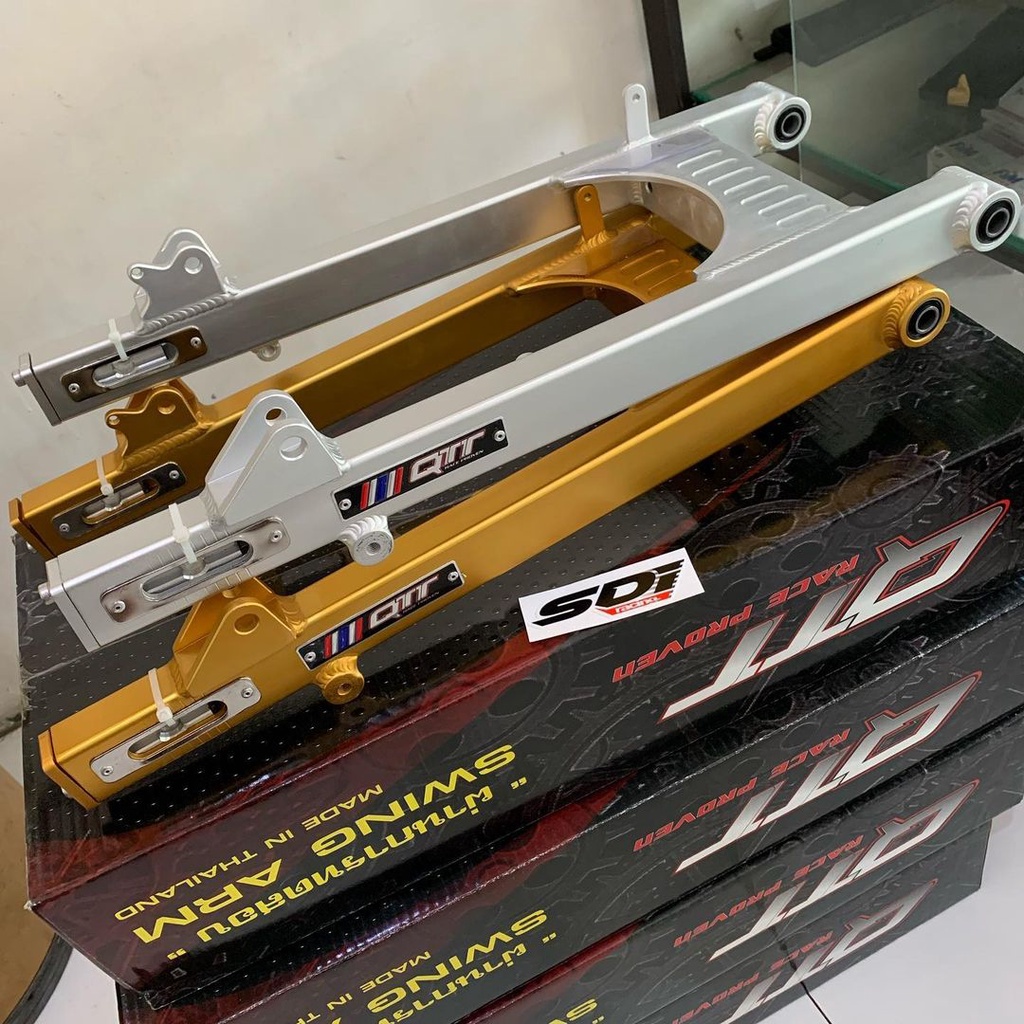 READY SWINGARM ARM QTT RACING GOLD DAN SILVER ORIGINAL BEBEK YAMAHA JUPITER Z FIZ R ORIGINAL