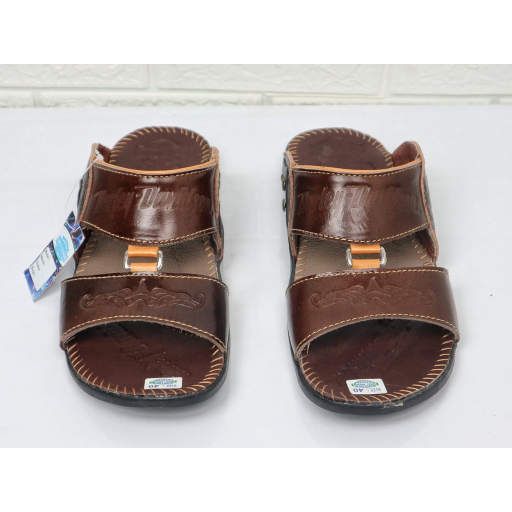 Terbaru Sandal Pria Kulit Sapi Asli Harley Davidson Real Leather Cow Sendal Ban 2 Ring Casual Pria