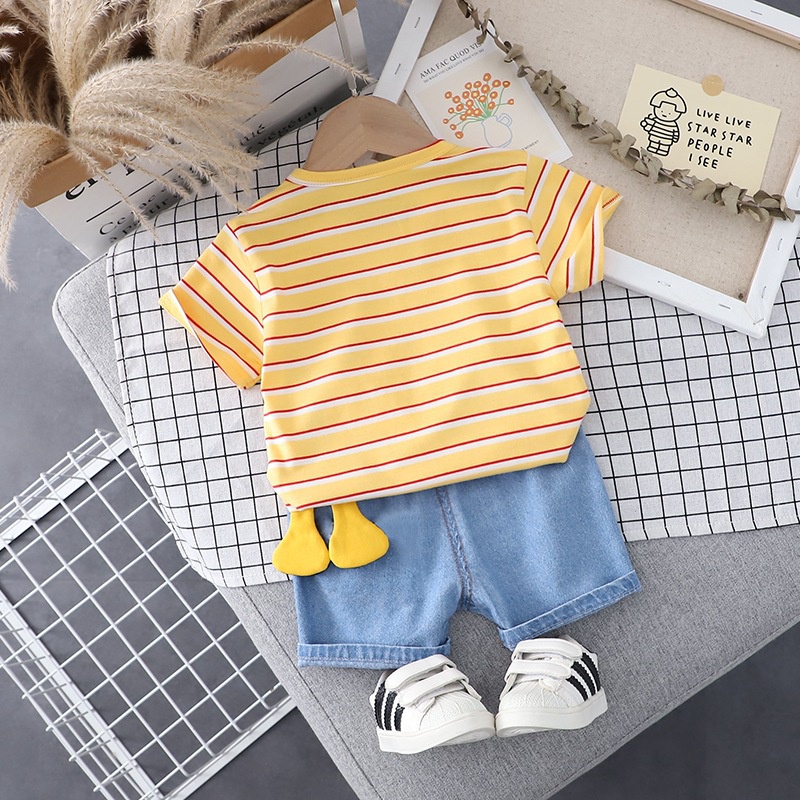 HappyOliver SET GIRRAFEY SALUR EBV Setelan Kaos Anak Bayi Laki-laki Pendek 6bulan - 4tahun