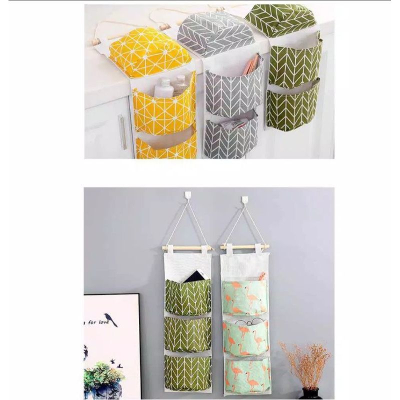 Gantungan Organizer  pouch hanging organizer 3 pocket multifungsi