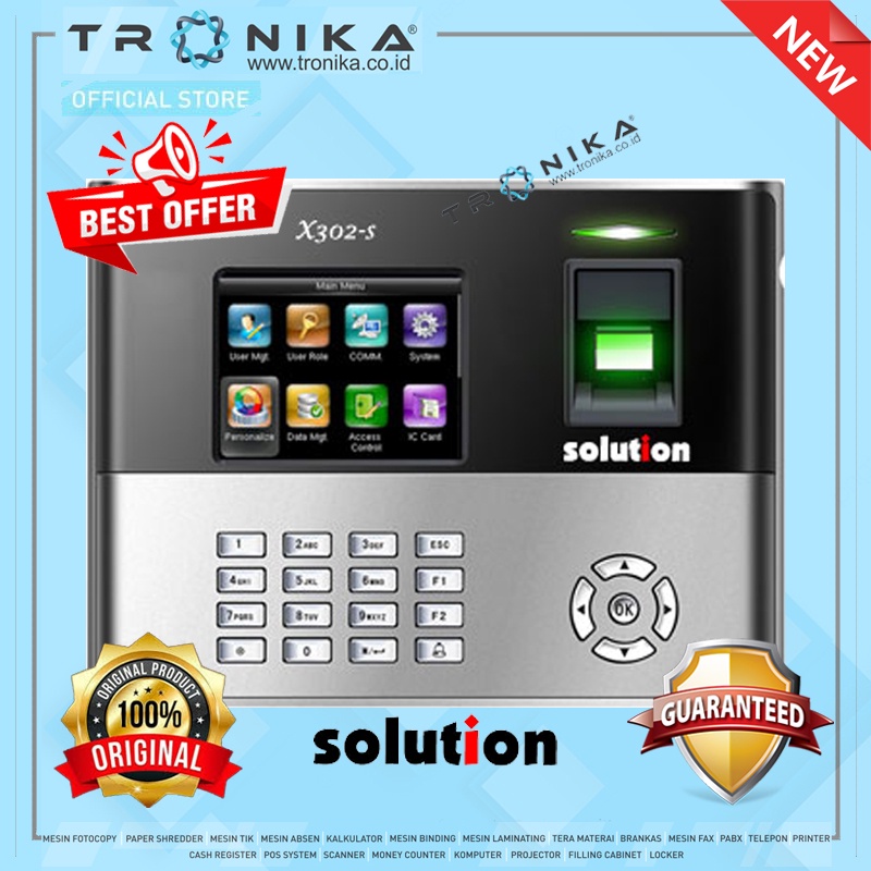 MESIN ABSENSI &amp; AKSES KONTROL PINTU | SOLUTION X-302S | ORIGINAL | GARANSI RESMI