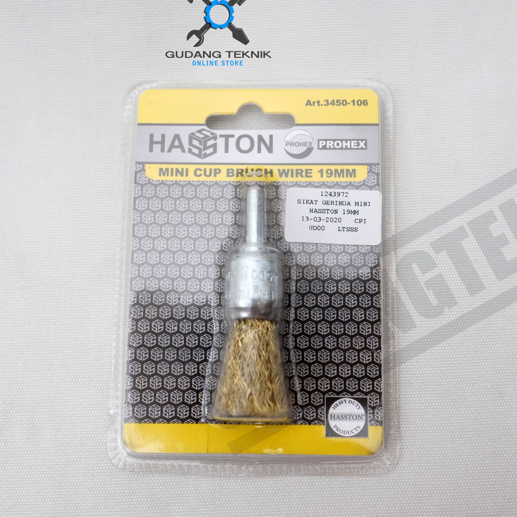 Sikat Gerinda Mini Prohex Hasston Model Tabung 19mm - Sikat Baja Hasston Prohex 19 mm 3450-106