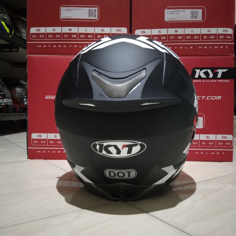 COD Helm KYT Falcon 2 Black Aqua Blue Black Red Doff Original-5