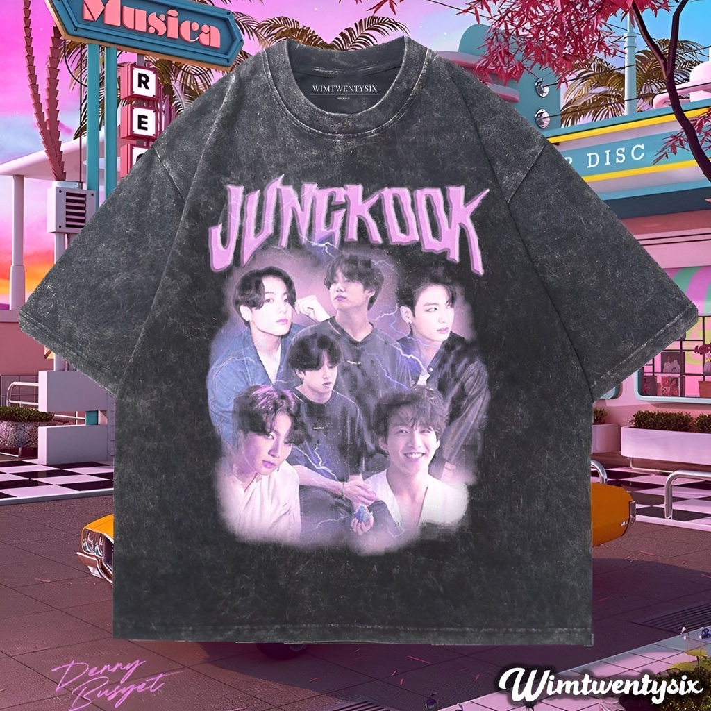 KAOS BTS JUNGKOOK SPRING DAY WASHING VINTAGE TEE (OVERSIZE WASHED T-SHIRT)