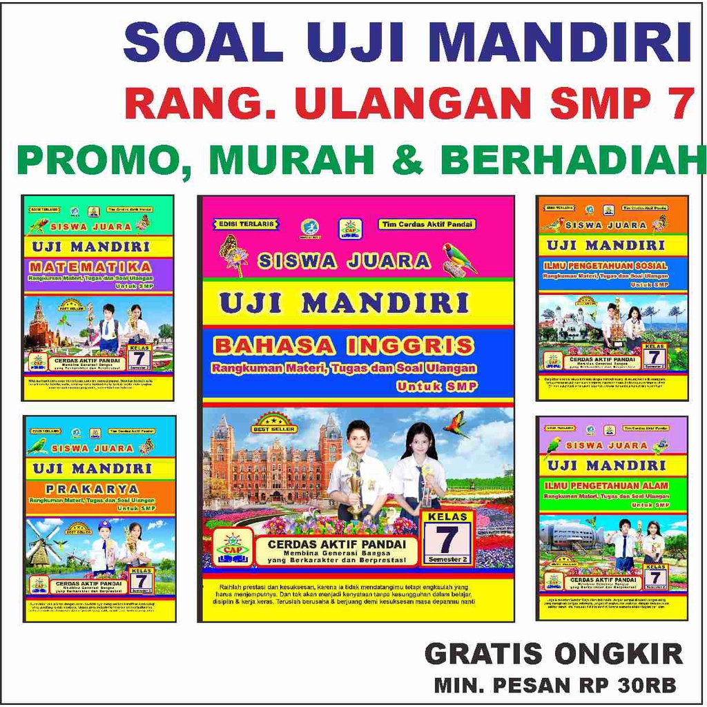 BUKU SOAL Evaluasi Ulangan UJI MANDIRI Lks SMP 7 Promo & Berhadiah SISWA JUARA RANGKUMAN MATERI TUGA