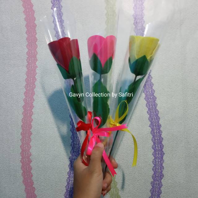 Buket Bunga Mawar 1 Tangkai