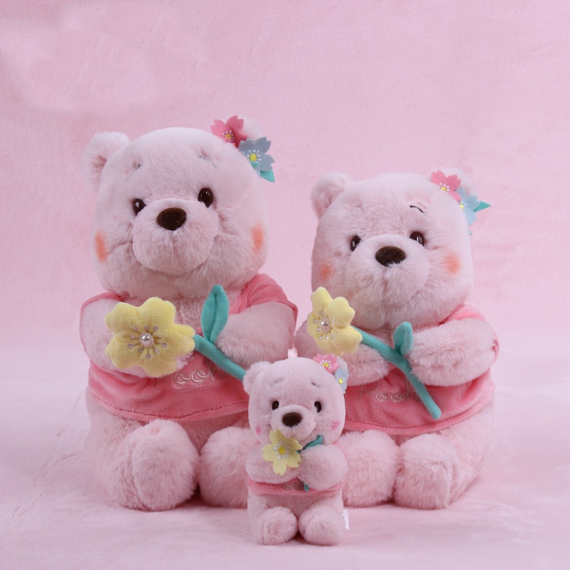 Disney Genuine Cartoon Cherry Blossom Winnie The Pooh Doll Pink Pooh Bear Plush Toy Winnie The Pooh Gift Kawaii Stuffed GK Toys