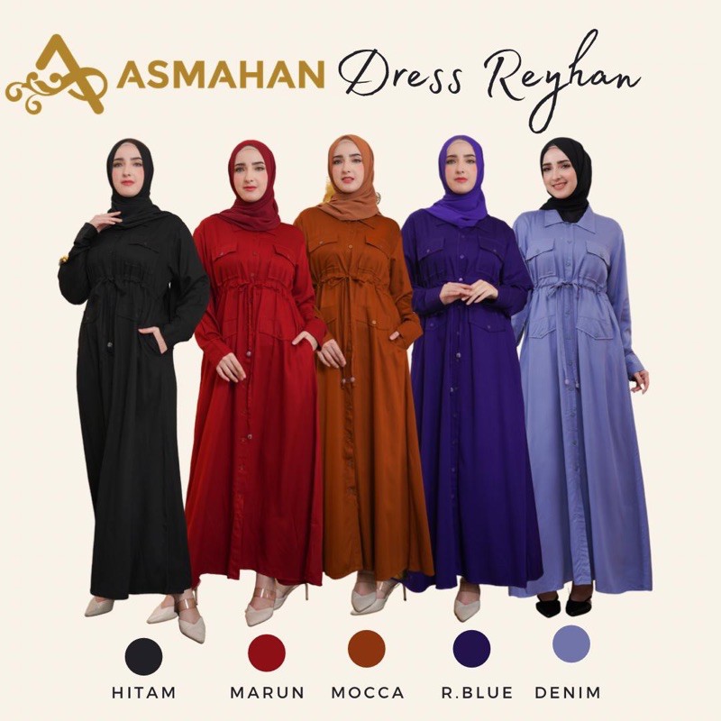 Gamis Wanita Baju Hari Raya Asmahan Dress Reyhana