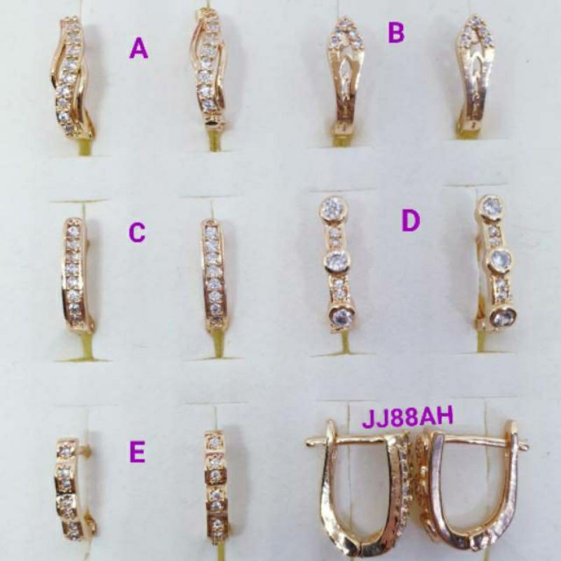 Anting jepit permata zircon ♡TIN-1♡