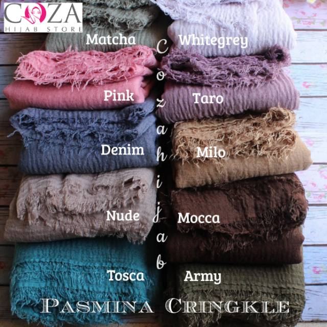 PASMINA TERLARIS/PASMINA MURAH/PASMINA KEKINIAN PASMINA CRINGKLEARABIAN SHAWL/PASMINA COTON CRINGKLE / Coza Batik