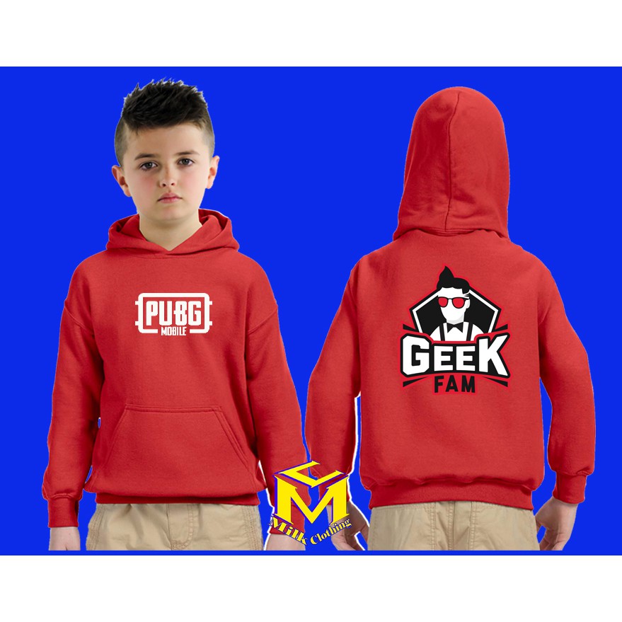 JAKET HOODIE SWEATER ANAK ANAK GEEK FAM PUBG MOBILE