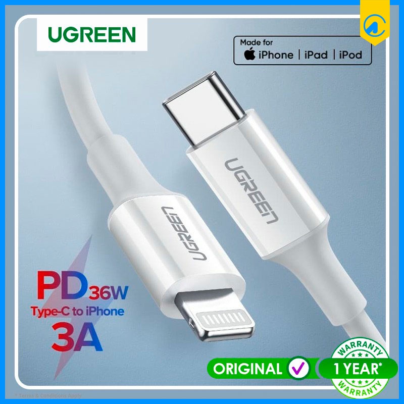 Ugreen 10493 USB Type C to Lightning Cable 18Watt Power Delivery 1m