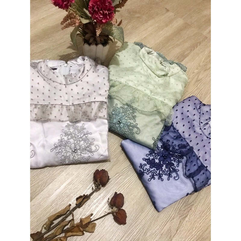 Kebaya Orlin silver sasmaya kebaya hijab busui modern lamaran pesta wisuda kondangan