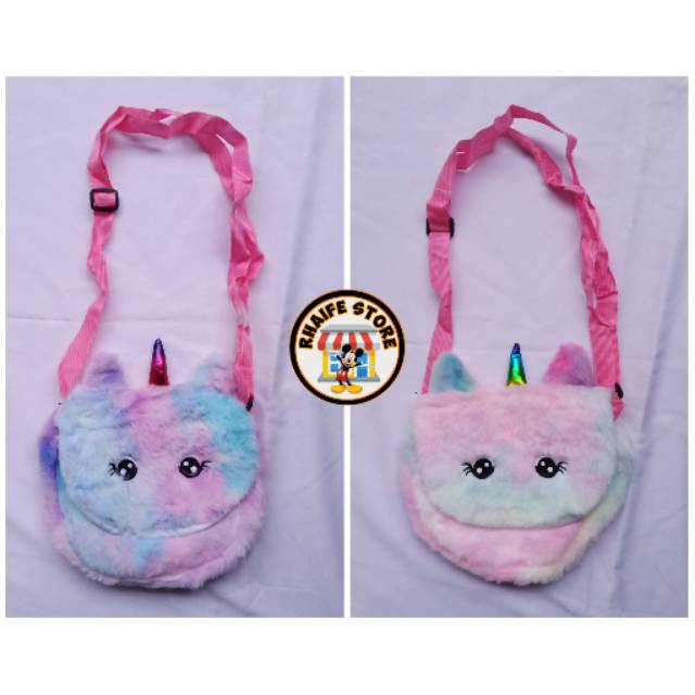 Tas Selempang Anak Unicorn Warna-Warni