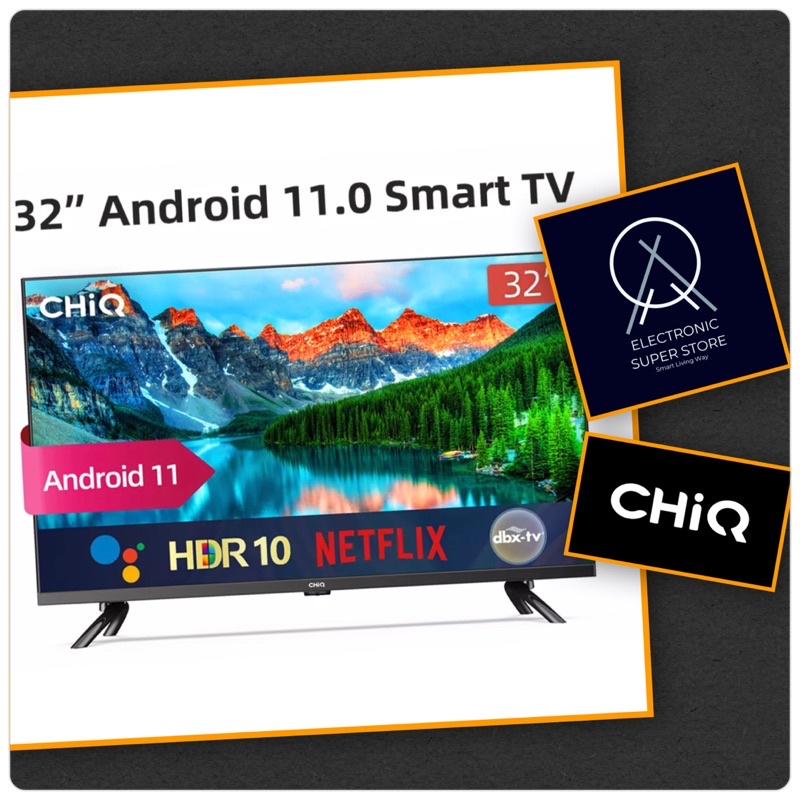 TV LED 32INCH CHIQ L32G7P ANDROID 11 DIGITAL SMART TV FHD FRAMELESS DESIGN