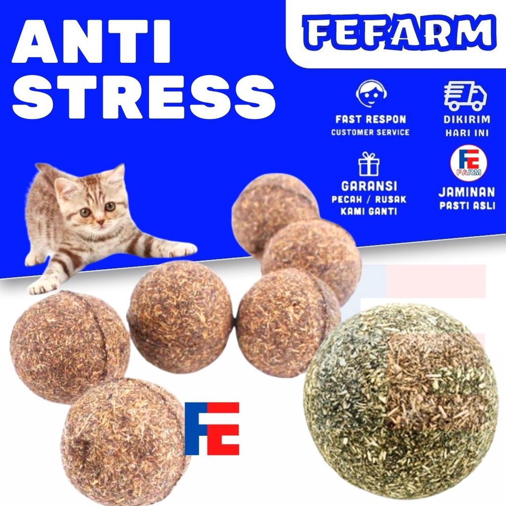 Catnip Kucing Anti Stress Catnip Ball Bola FEFARM