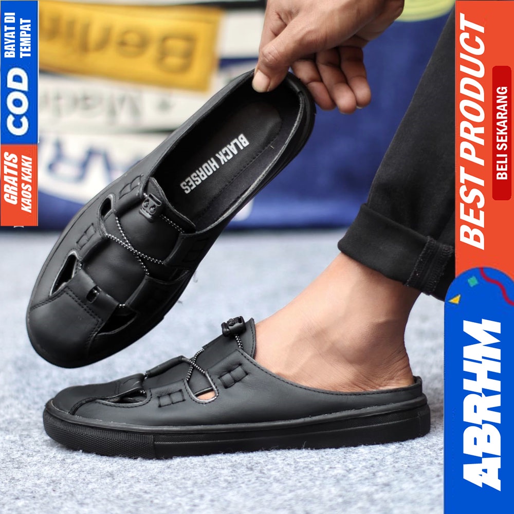 ABRHM FIXXI Sepatu Sandal Casual Sneakers Kulit Bustong Tutong Pria