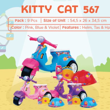 KITTY CAT 567 SG TOYS mainan anak motor kecil scooter skuter roda 3