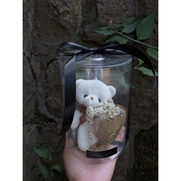 BONEKA MINI EDELWEIS BUNGA KERING DALAM TABUNG MIKA KADO WISUDA SIDANG ULTAH ANNIVERSARY ESTETIK