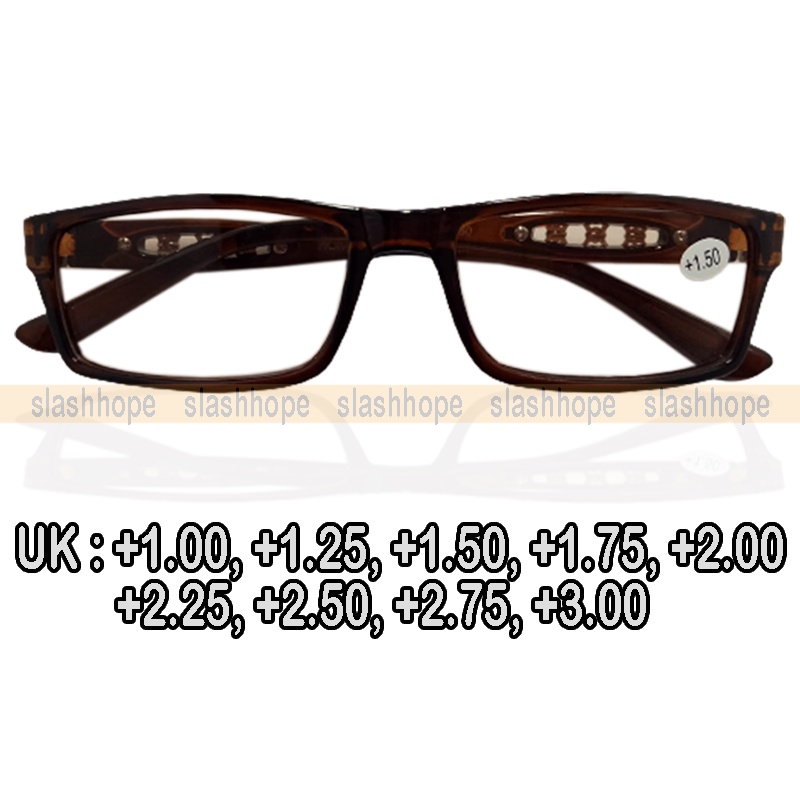 COD Kacamata Baca Lensa Plus (+) 2 Fungsi Baca dan Jalan +1.00 s/d +3.00 Frame Coklat FREE CASE &amp; LAP Kaca mata Rabun Dekat Kacamata Plus Reading Glasses