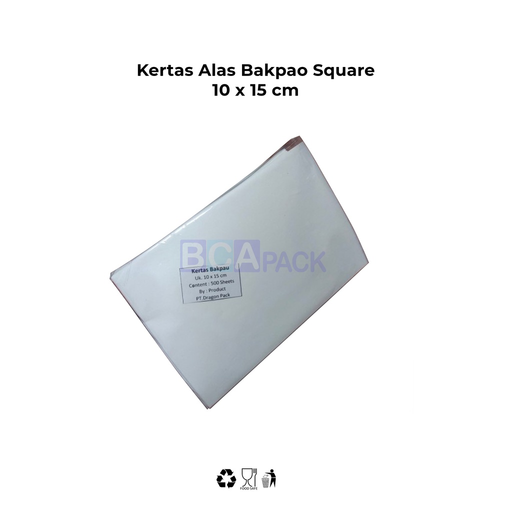 

Kertas Alas Bakpao Rect 10x15cm Paper Bakpau 10 x 15 cm isi 500 pcs
