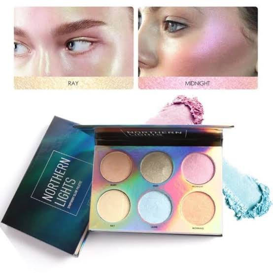 FOCALLURE Shimmer &amp; Highlighter Palette 6 Colors Northern Light ORI