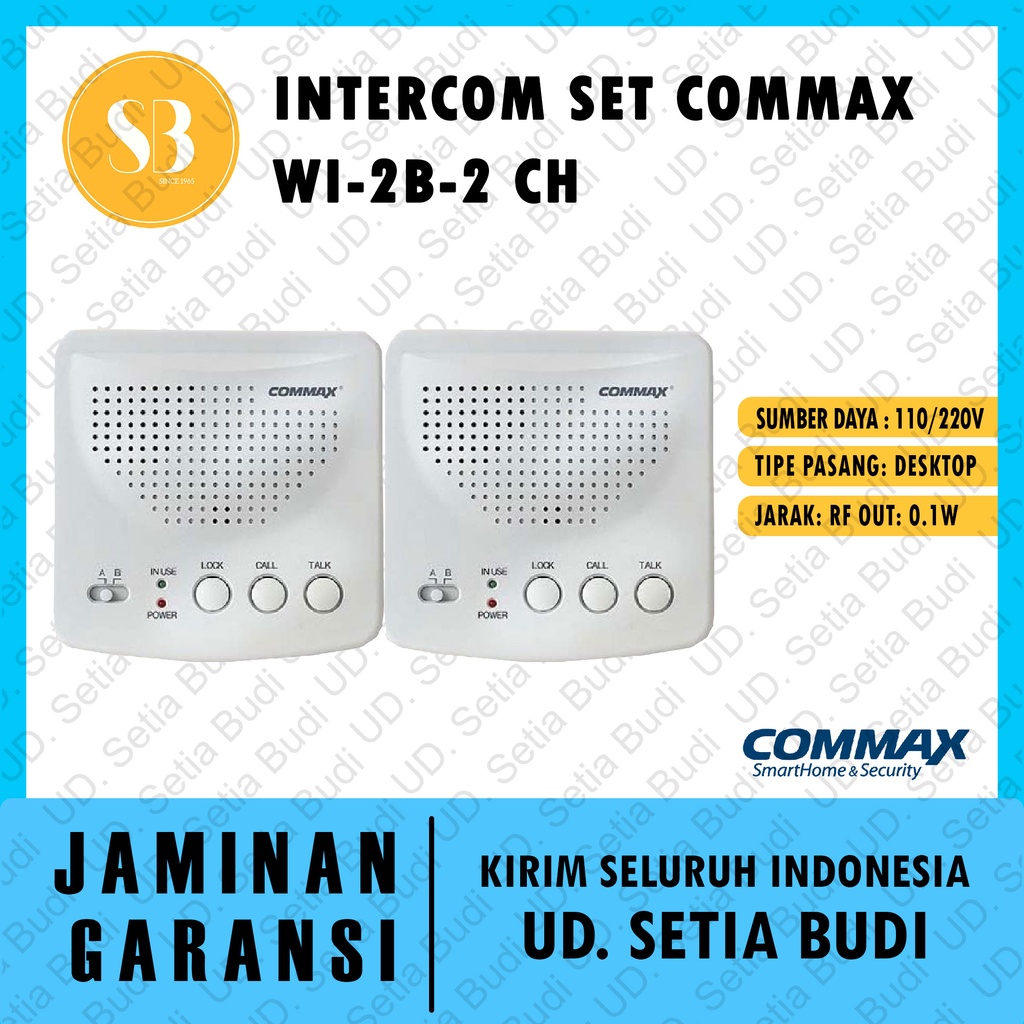 Wireless Intercom Set COMMAX WI-2B-2 CH Asli dan Bergaransi