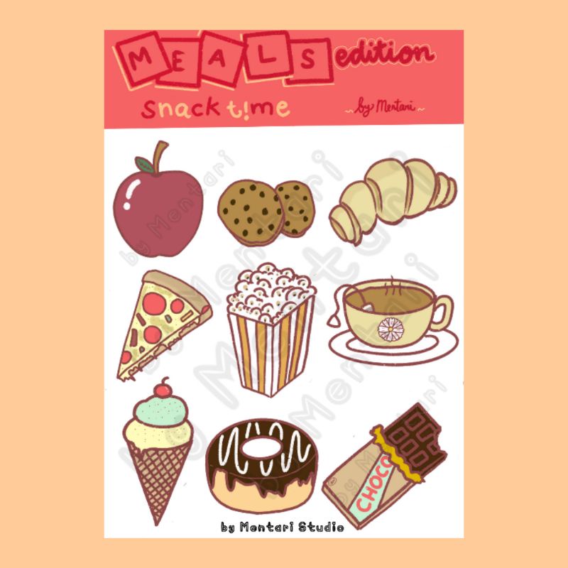 

27 pcs Sticker Jurnal Meals Edition - Snack Time