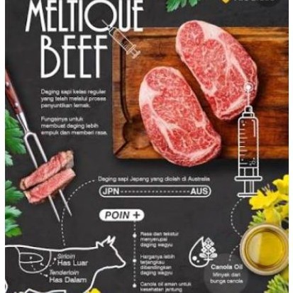

Wagyu Meltique beef steak 200 gram. Empuk juwara!!