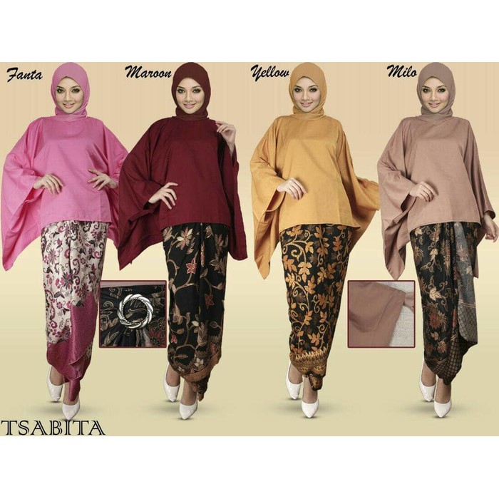 Stelan Kebaya Batik Yofa Atasan Batwing Dan Rok Lilit Best Quality
