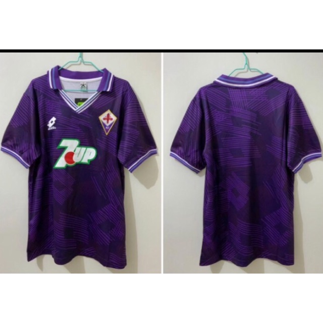 Jersey Kaos Baju Bola Fiorentina Home Ungu Retro Klasik Classic Jadul Tahun 1992 1993 New Grade Ori