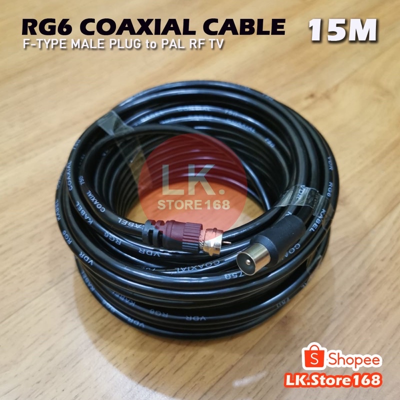 Kabel Antena RG6 15M + Jack Konektor