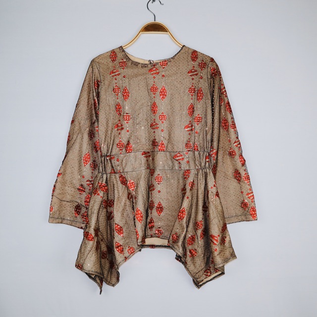BLOUSE BAHAN TULLE GLITTER  #CUCIGUDANG