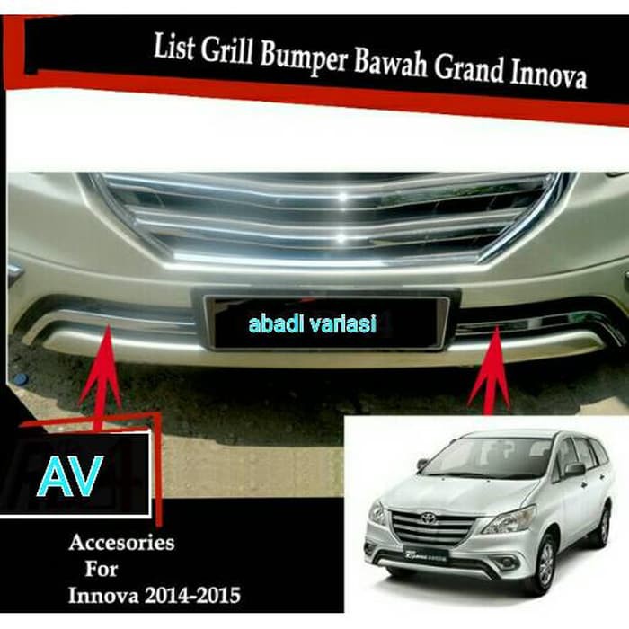 List grill bumper bawah Grand Innova 2014-2015