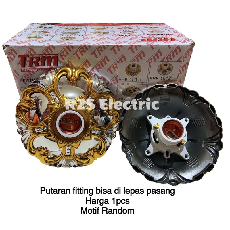 Fitting Plafon Hias Merk TRM Fitting Lampu Hias Besar Emas Silver SNI