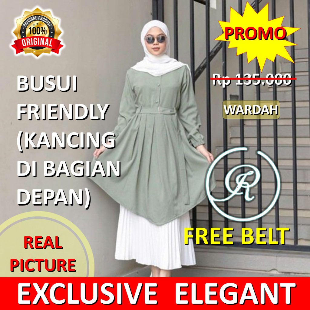 Baju Atasan  Wanita  Terbaru Lengan Panjang Tunik Wanita  