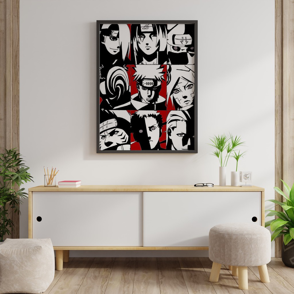 POSTER KAYU HIASAN DINDING TEMA AKATSUKI