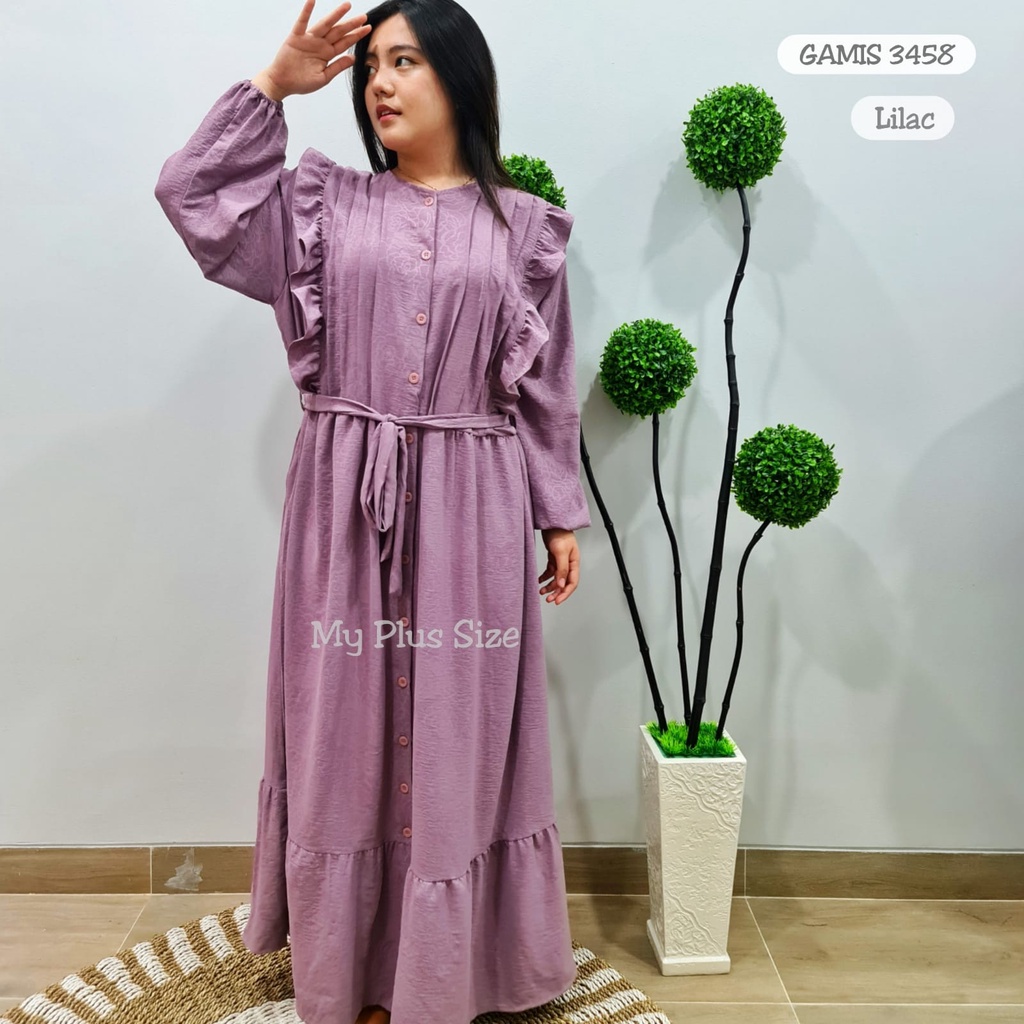 Gamis Crinkle Embos  3458, Ld 130 &amp; 145 cm