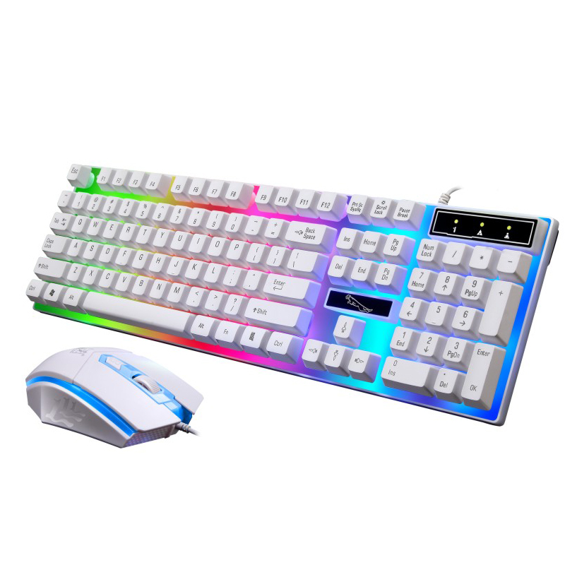 Paket Mechanical KeyboardMouse Gaming Set LED RGB Waterproof Keyboard For PC Laptop