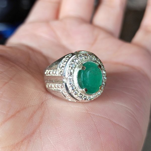 CINCIN BATU PERMATA NATURAL JAMRUD EMERALD BERLY ORIGIN COLUMBIA RING PERAK