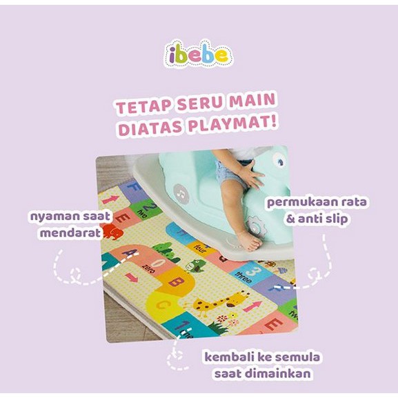 Playmat Roll Ibebe / Karpet Anak Ibebe / Alas Bermain Anak / Karpet Anak Motif 2 Sisi / Playmat Roll