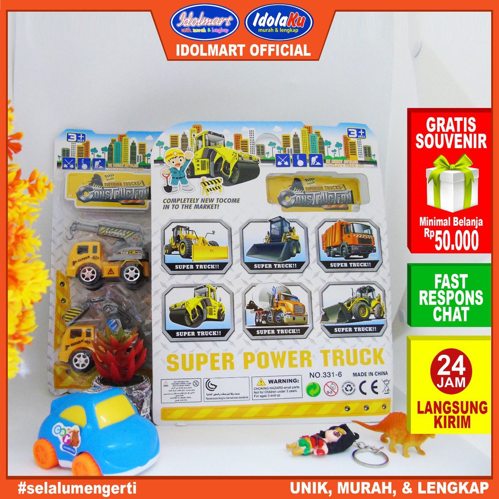 IDOLAKU Mainan Anak Super Truck Kontruksi isi 5 pcs / Mainan SNI 331-6