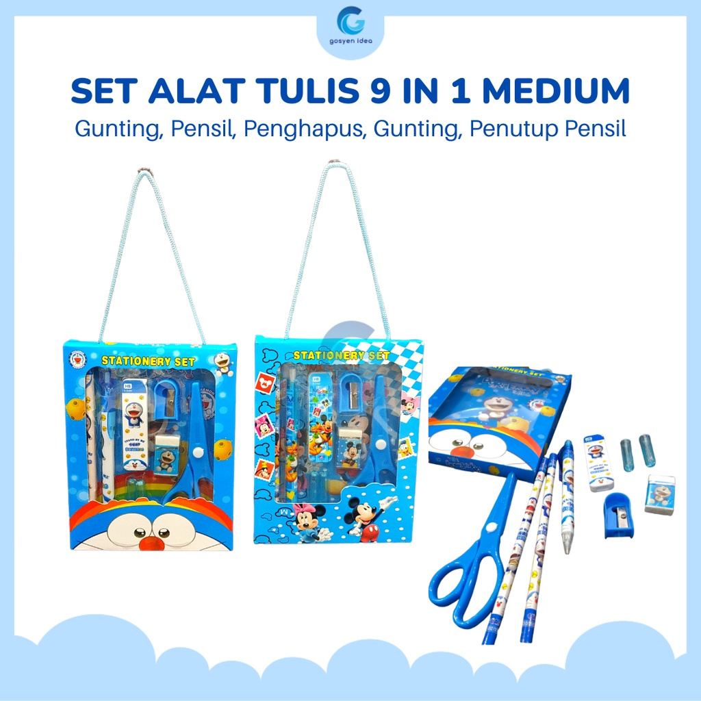 

Set Alat Tulis Medium 9 in 1 Stationery Set Motif Kartun
