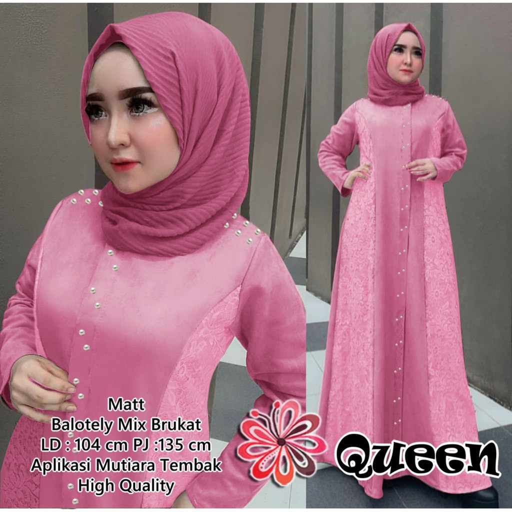 COD ✔ MAXI DRESS QUEEN / MAXI QUEEN MUTE MUTIARA LD104 / PAKAIAN WANITA MUSLIM / FASHION HIJAB