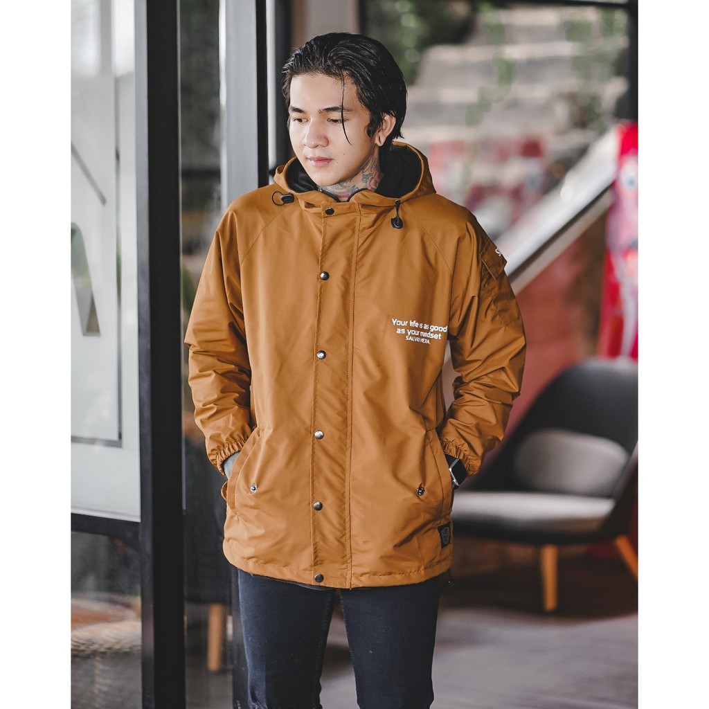 [BISA COD] Jaket Cowok Parasut Taslan Anti Air Saku Lengan Model Windrunner Wind Runner Original