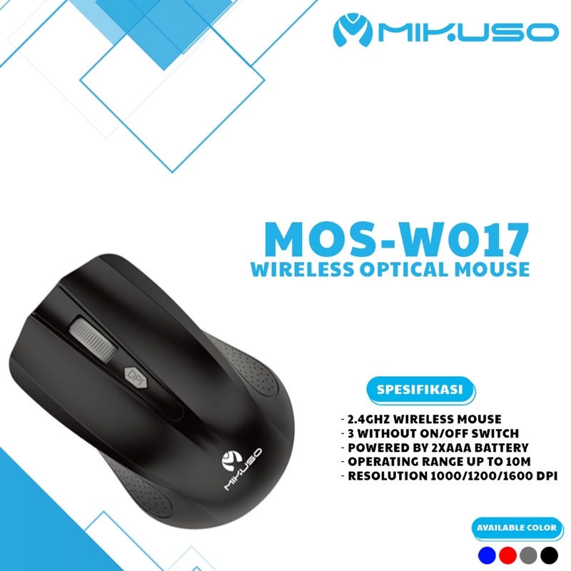 Jual Mouse Mikuso Wireless MOS-W017 / Mikuso MOS-W017 Wireless 2.4GHZ ...